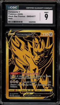 Pokemon Zamazenta V Black Star Promo SWSH077 CGC 9 Mint - Image 1