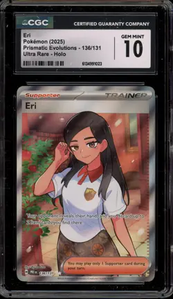 Pokemon Eri Prismatic Evolutions Ultra Rare #136 CGC 10 Gem Mint - Image 1
