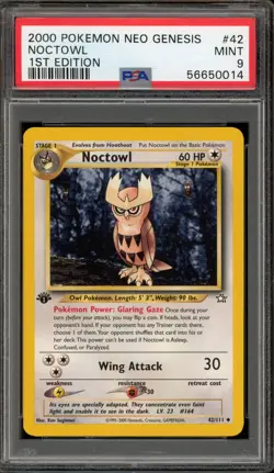 Pokemon Noctowl Neo Genesis 1st Edition #42 PSA 9 Mint - Image 1