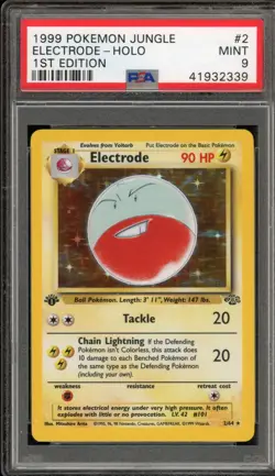 Pokemon Electrode Jungle 1st Edition Holo Rare #2 PSA 9 Mint - Image 1