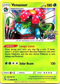 Venusaur 003/078 Holo Rare Pokemon GO Pokemon Holo Near Mint - Image 1