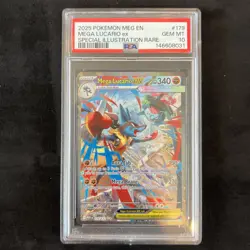 Pokemon Mega Lucario EX Special Illustration Rare Holo 179/132 Me01 PSA 10 - Image 1