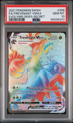 2021 POKEMON SWORD & SHIELD EVOLVING SKIES SECRET FULL ART/TREVENANT VMAX PSA 10 - Image 1