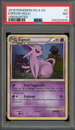 Pokemon Espeon Undaunted Holo Rare #2 PSA 7 - Image 1