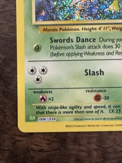 🪲 Scyther 006/034 CLV 🪲 Pokemon TCG Classic Collection NM Holo - Image 4