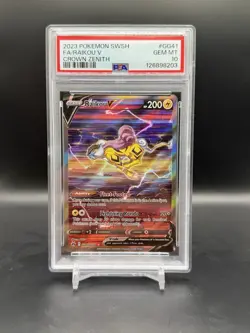 2023 POKEMON SWORD & SHIELD CROWN ZENITH #GG41 FULL ART/RAIKOU V PSA 10 - Image 1