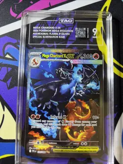 2025 Pokemon Phantasmal Flames 125/094 Mega Charizard X EX SIR TAG 9 - Image 1