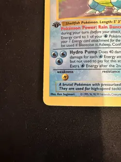 Pokemon Blastoise 2/102 Base Set Holo 1st Edition LP/MP - Image 3