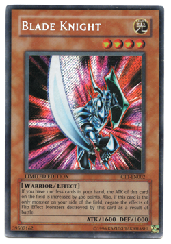 Blade Knight CT1-EN002 Secret Rare Limited Edition MP Moderate Play - Image 1