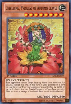 1 x Chirubime, Princess of Autumn Leaves - LVAL-EN039 - Super Rare - Unlimited E - Image 1