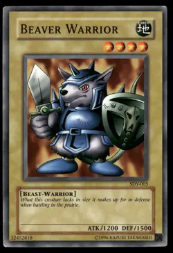Beaver Warrior SDY-005 Common / Short Print Starter Deck: Yugi Yu-Gi-Oh LP - Image 1