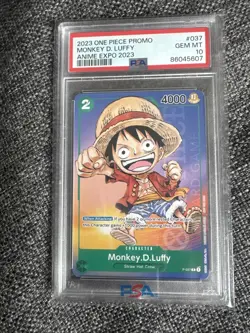2023 One Piece Anime Expo Promo Luffy P-037 PSA 10 - Image 1