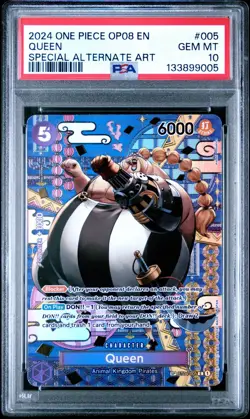 2024 ONE PIECE OP08 #005 TWO LEGENDS QUEEN SP SPECIAL ALT ART PSA 10 GEM MINT - Image 1