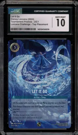 Disney Lorcana Let It Go DLC Foil Top Prize Promo 2/C1 CGC 10 Gem Mint - Image 1