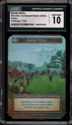 Sorcery Contested Realm Border Militia Alpha Ordinary Foil CGC 10 Gem Mint - Image 1