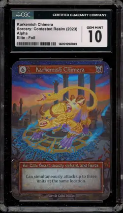 Sorcery Contested Realm Karkemish Chimera Alpha Elite Foil CGC 10 Gem Mint - Image 1
