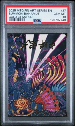 Summon: Bahamut 37 Gold Stamped Magic The Gathering Final Fantasy Art Mtg PSA 10 - Image 1