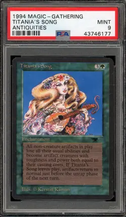 Magic The Gathering MTG Titania's Song Antiquities PSA 9 Mint - Image 1