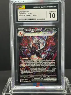 Pokemon Charizard EX 234/091 Paldean Fates Special Illustration Rare CGC 10 MINT - Image 1