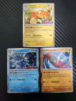 Pawmot Hawlucha Quaquaval Scarlet & Violet Prerelease Promo Stamped Pokemon - Image 1