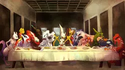Pokemon legendary pokmon last supper Pad Gaming Mat Desk - Image 1