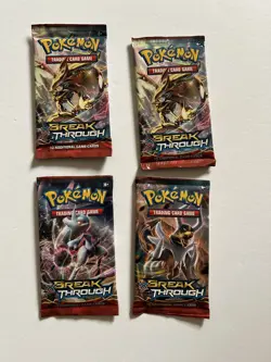 Pokemon TCG: XY Breakthrough factory Sealed 4 Booster Packs UNWEIGHED - Image 1