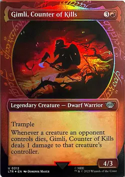 Gimli, Counter of Kills (Showcase) LOTR Magic: The Gathering Foil NM/M - Image 1