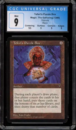 Magic The Gathering MTG Teferi's Puzzle Box Visions Rare CGC 9 Mint - Image 1
