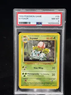 Ivysaur #30 Base Set 1999 Pokemon Game PSA 8 🍃 - Image 1