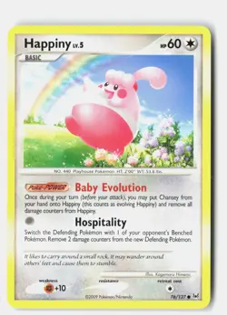 Happiny 76/127 Common Platinum Pokemon Moderately Played Kagemaru Himeno - Image 1