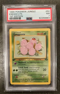 1999 Pokemon Jungle #52 Exeggcute 1st Edition PSA 7 NM - Image 1