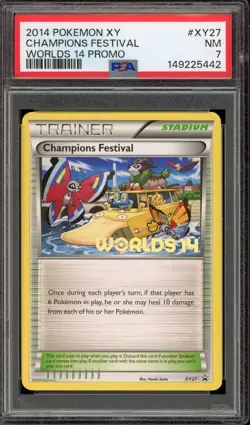 Pokemon Champions Festival 2014 World Championships Promo XY27 PSA 7 - Image 1