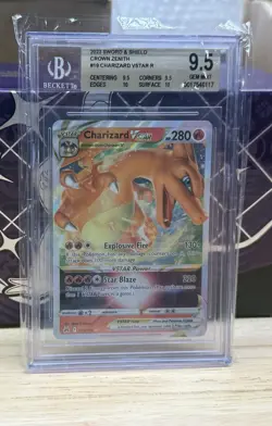 2023 POKEMON SWORD & SHIELD CROWN ZENITH #019 CHARIZARD VSTAR BGS 9.5 BECKETT - Image 1