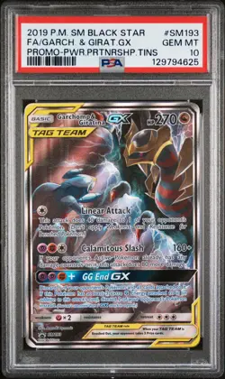 2019 Pokemon Black Star Garchomp & Giratina Gx #SM193 PSA 10 Power Prtnrshp Tins - Image 1