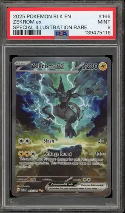 Pokemon Zekrom ex Black Bolt Special Illustration Rare #166 PSA 9 Mint - Image 1