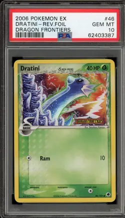 Pokemon Dratini EX Dragon Frontiers Reverse Holo #46 PSA 10 Gem Mint - Image 1