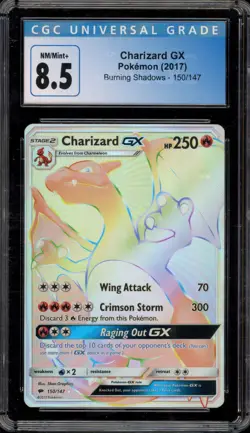 Pokemon Charizard GX Burning Shadows Secret Rare #150 CGC 8.5 - Image 1