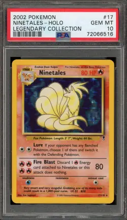 Pokemon Ninetales Legendary Coll. Holo Rare #17 PSA 10 Gem Mint - Image 1
