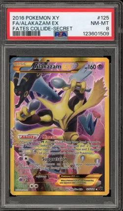 Pokemon Alakazam XY Fates Collide Secret Rare Full Art #125 PSA 8 - Image 1