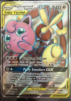 The Pokemon Company Mega Lopunny & Jigglypuff GX 225/236 Cosmic Eclipse TAG TEA… - Image 1