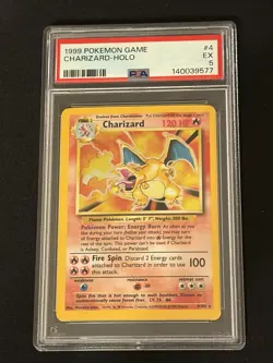 Pokemon Charizard Holo Rare Base Set 4/102 PSA 5 - Image 1