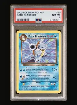 Pokemon TCG 1999-2000 Dark Blastoise 20/82 Team Rocket Rare Vintage PSA 8 - Image 1