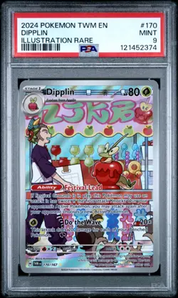 Pokemon TCG Dipplin 170/167 Twilight Masquerade Illustration Rare PSA 9 - Image 1