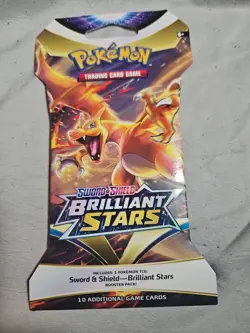 Pokemon TCG Brilliant Stars CHARIZARD ART Booster Pack NEW/SEALED - Image 1