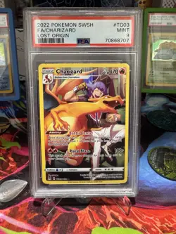 2022 POKEMON SWORD & SHIELD LOST ORIGIN #TG03 FULL ART/CHARIZARD PSA 9 - Image 1