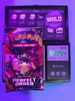 Weighed 22.54g Pokemon TCG Perfect Order Booster Pack Sealed Heavy Weight - Image 1