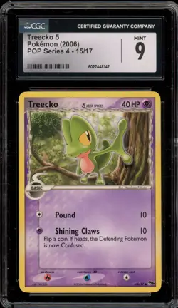 Pokemon Treecko POP Series 4 #15 CGC 9 Mint - Image 1