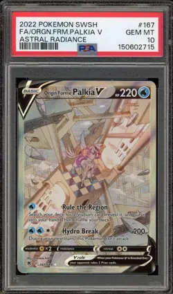 Pokemon Origin Forme Palkia V Astral Radiance Full Alt Art #167 PSA 10 Gem Mint - Image 1