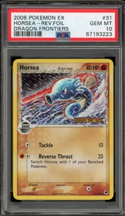 Pokemon Horsea EX Dragon Frontiers Reverse Holo #31 PSA 10 Gem Mint - Image 1