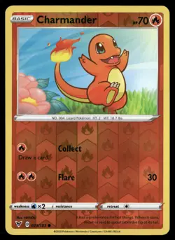 Charmander 023/185 Common Vivid Voltage Pokemon Reverse Holo NM/M - Image 1